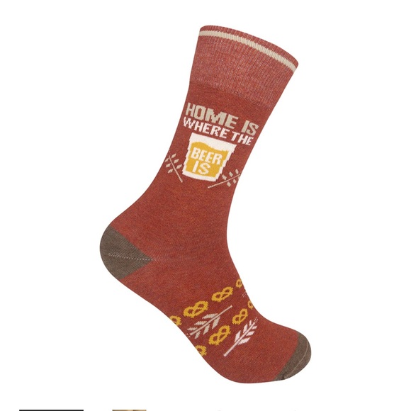 Funatic Unisex Fun Novelty Socks HOME IS WHERE THE BEER IS Men / Women - Picture 1 of 9